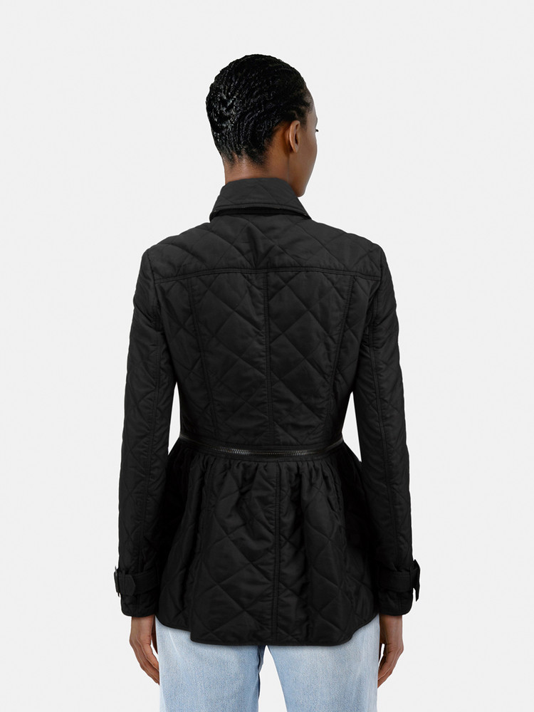 Burberry Black Detachable Hem Quilted Jacket