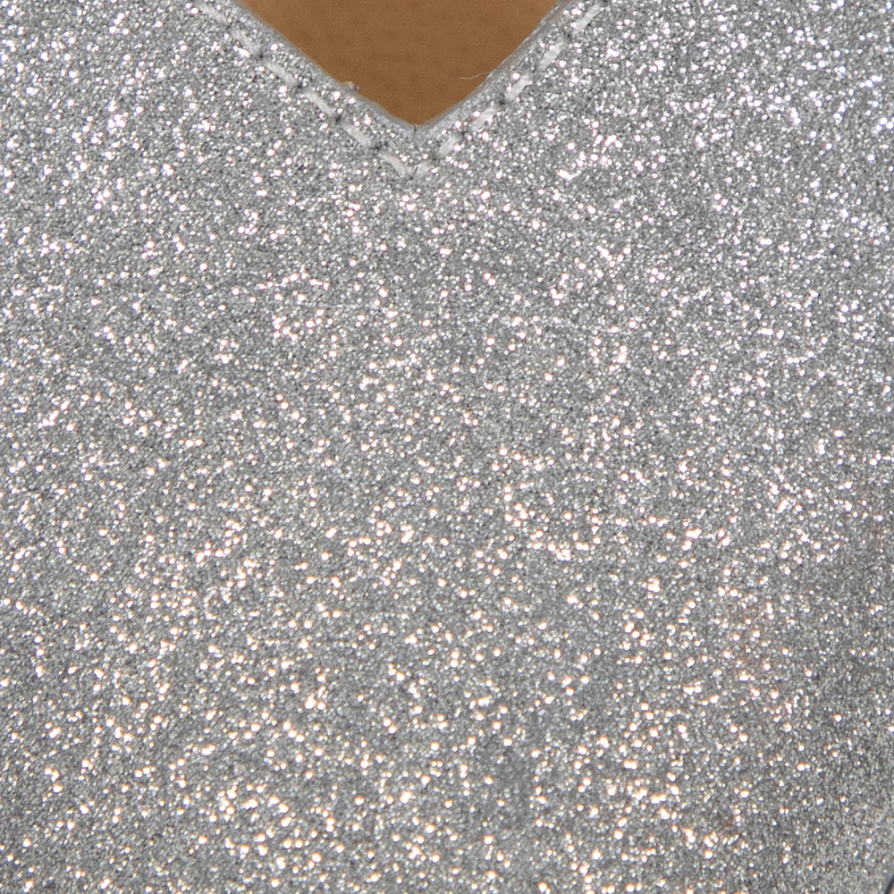 Jimmy Choo Silver Glitter D'Orsay Pumps