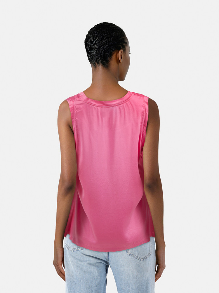 Saint Laurent Pink Silk Tank Top