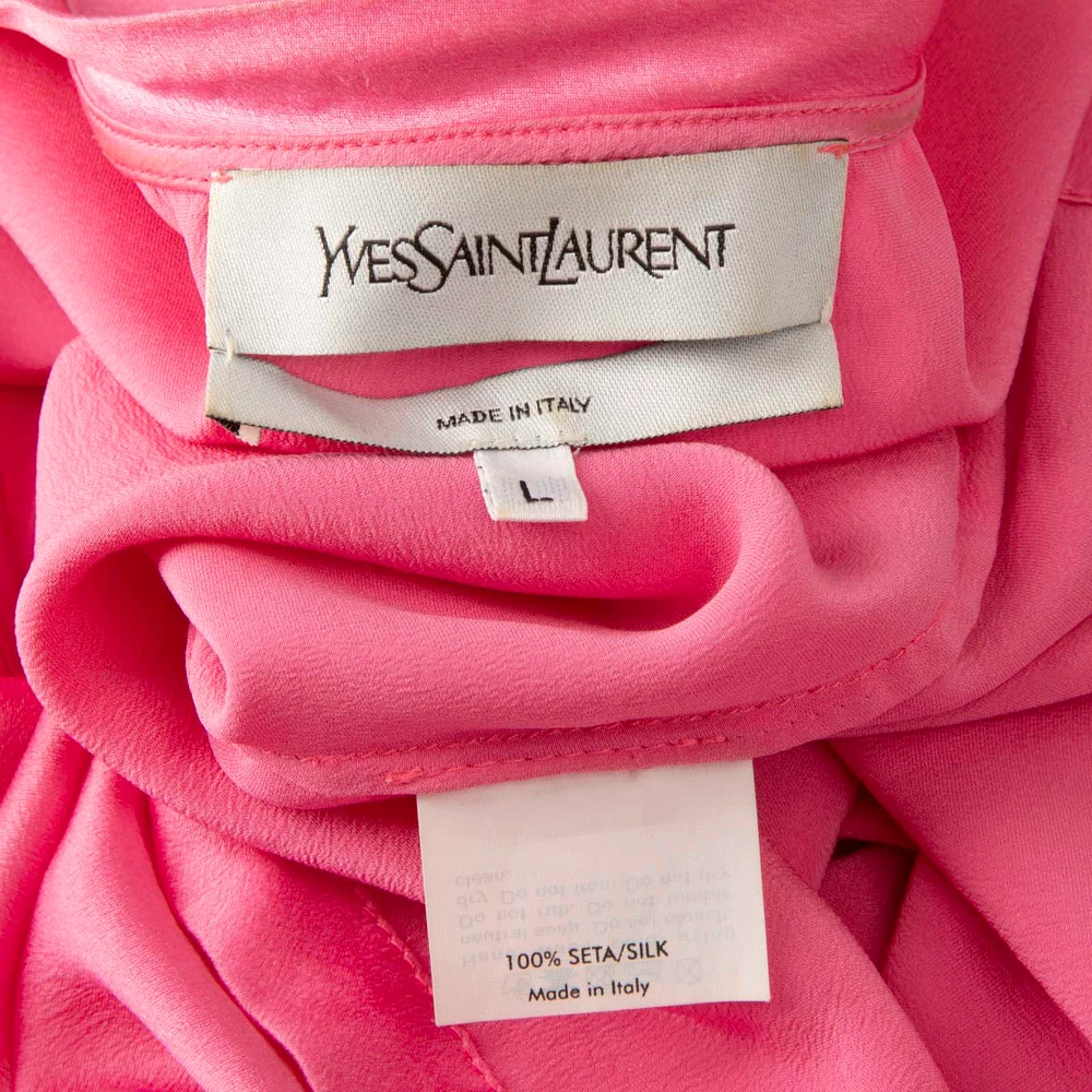 Saint Laurent Pink Silk Tank Top
