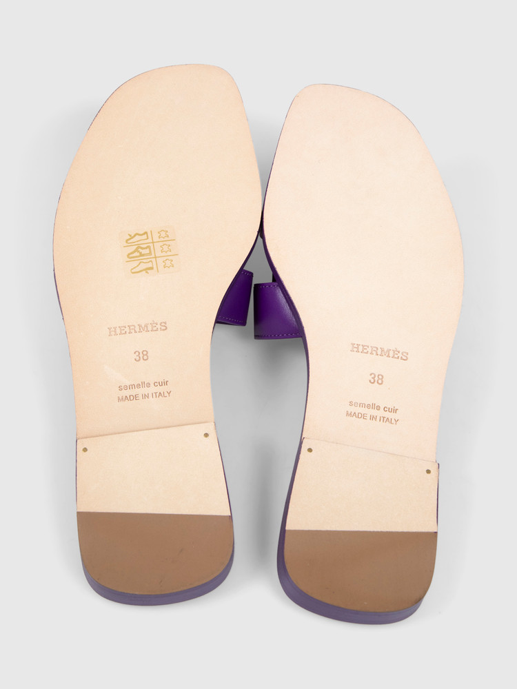 Hermès Violet Majorette Oran Sandals