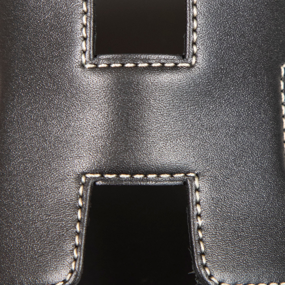 Hermès Black Box Calfskin Oran Sandals