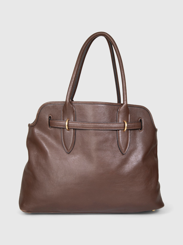 Miu Miu Briarwood Brown Adventure Nappa Medium Bag