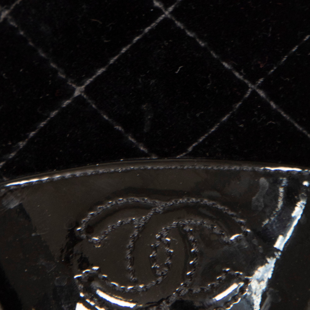 Chanel Interlocking CC Logo Velvet Mules