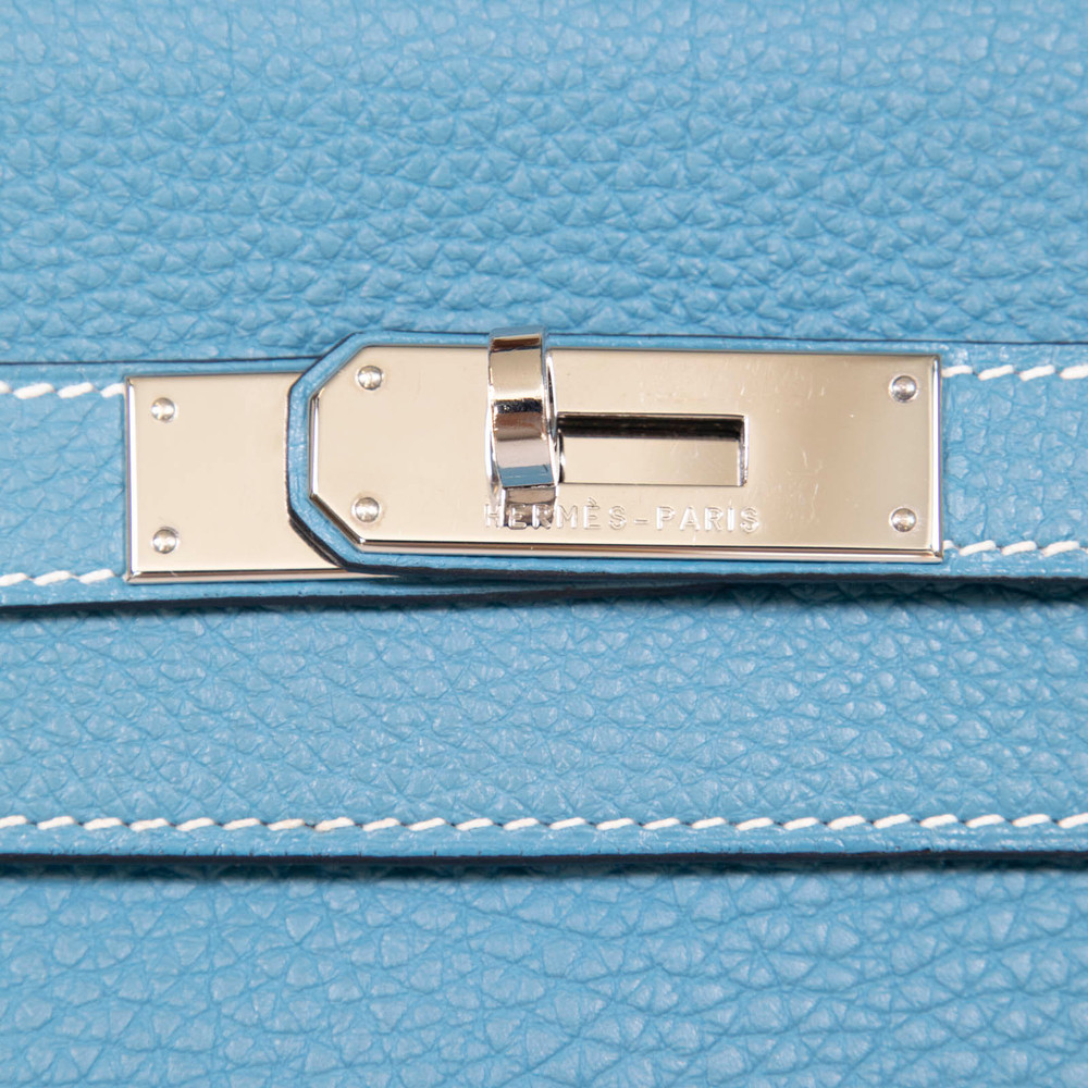 Hermès 2011 Blue Jean Togo Leather Kelly 35