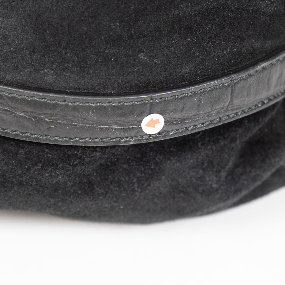 Furla Black Suede Shoulder Bag