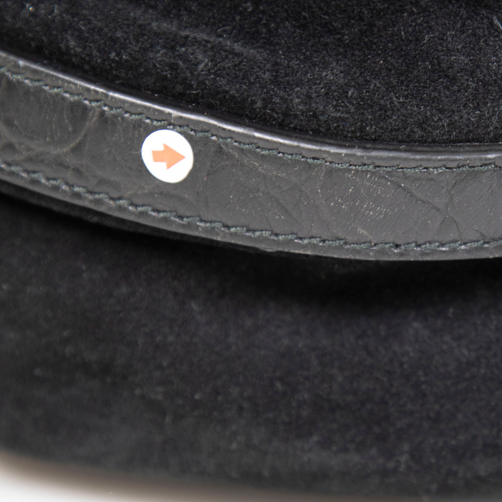 Furla Black Suede Shoulder Bag