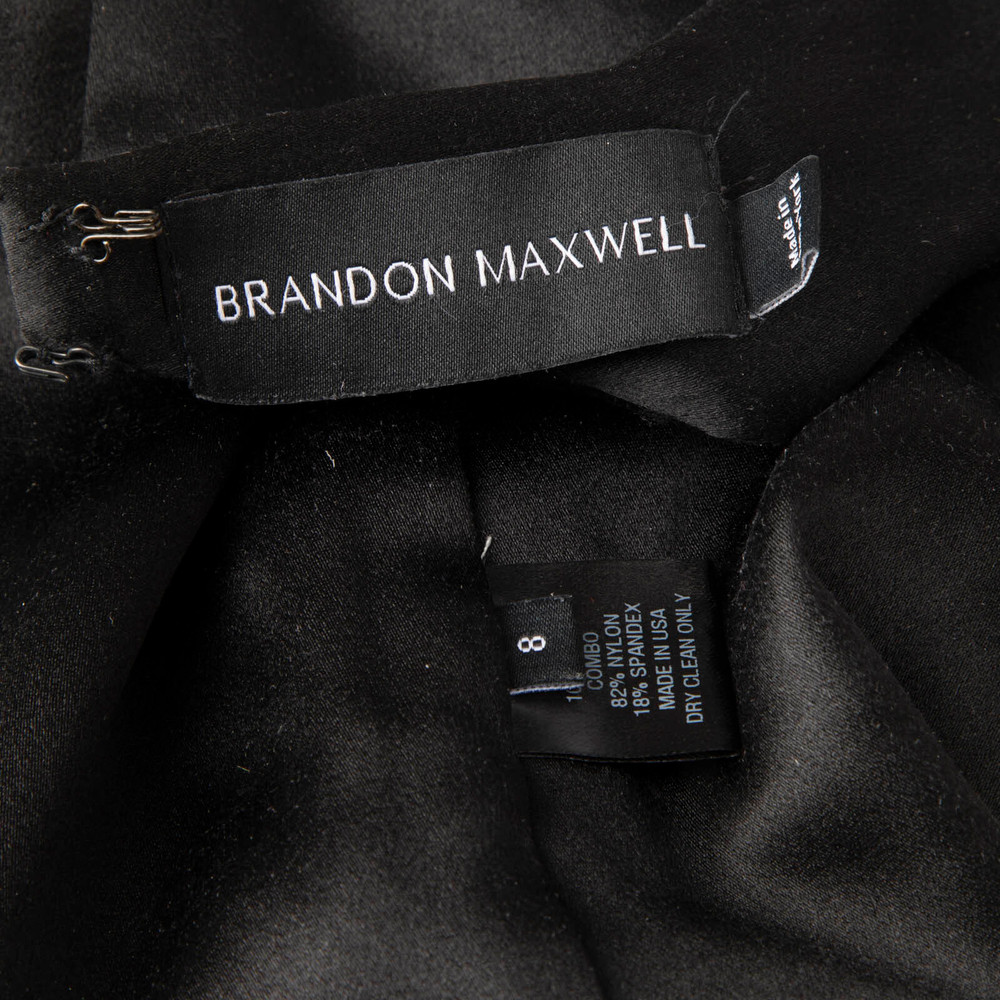 Brandon Maxwell Black Silk Sleeveless Bodysuit