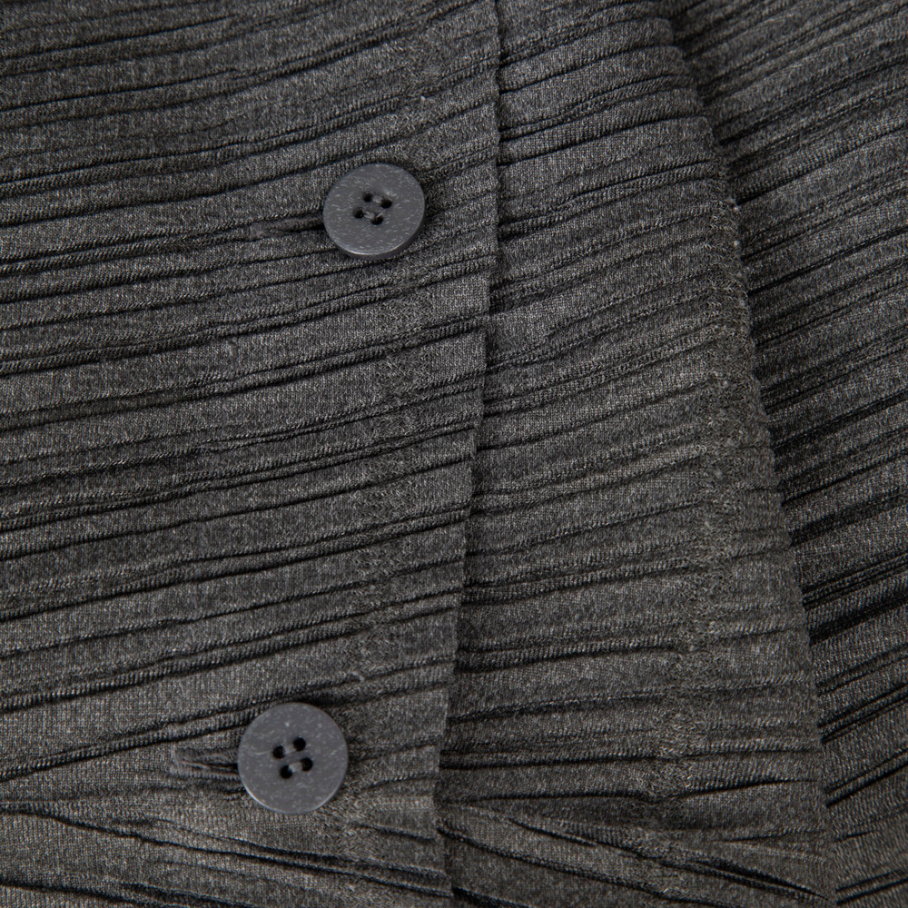 Issey Miyake Pleats Please Grey Square Neck Top