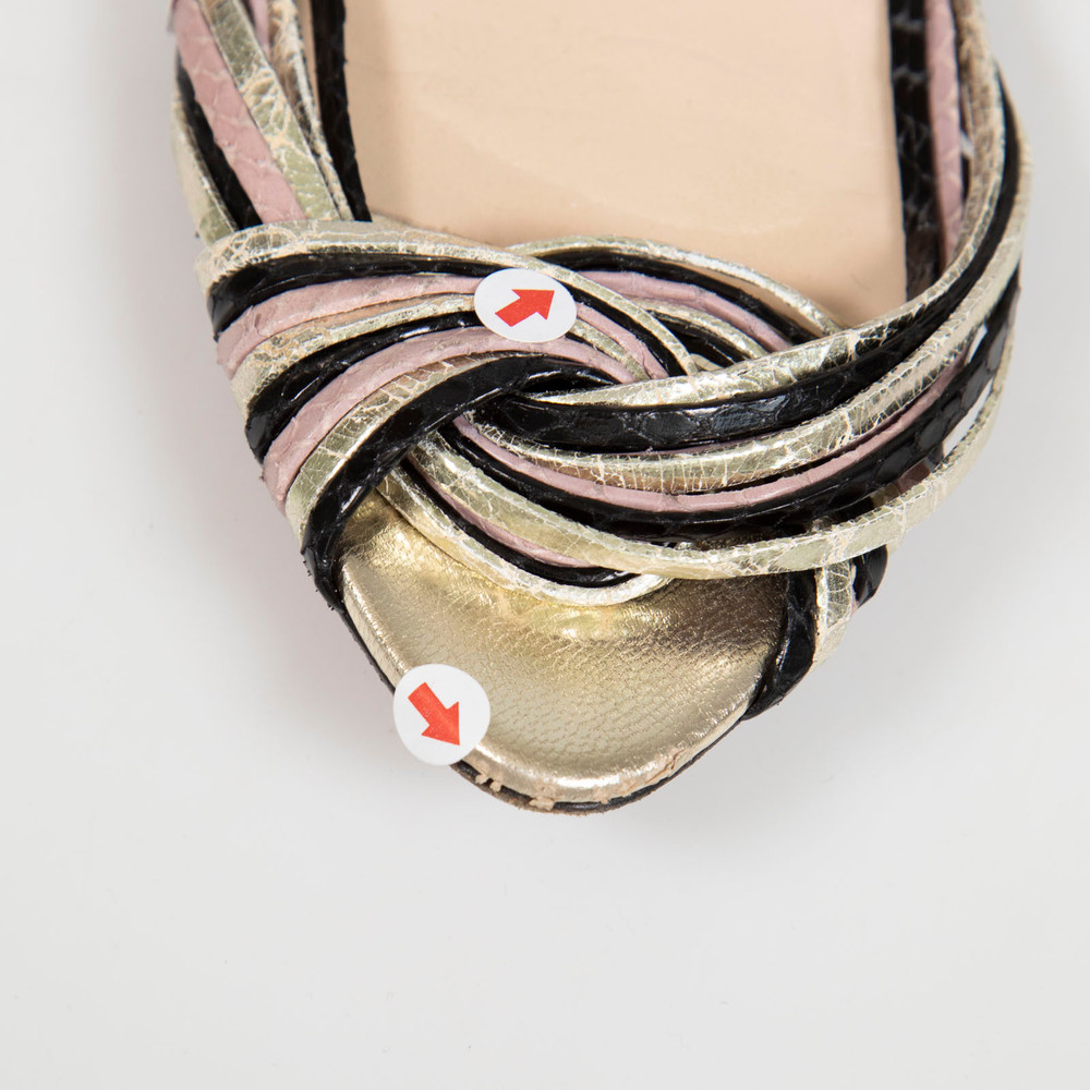 Loeffler Randall Knot Leather Peep Toe Sandals