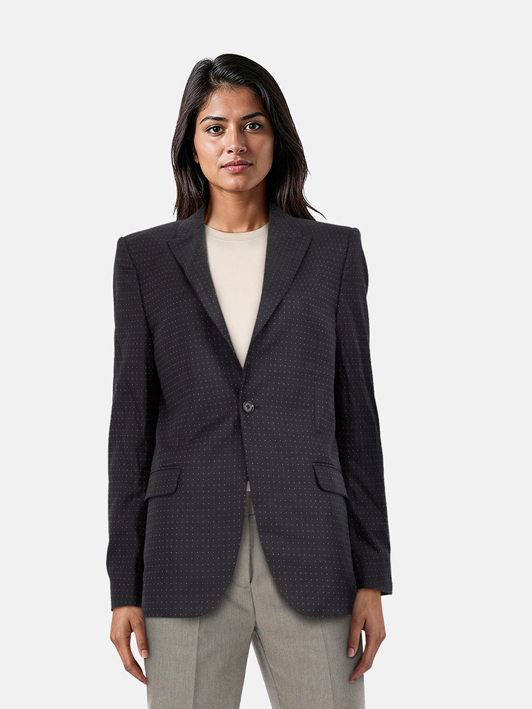 Alexander McQueen Black Wool Polka Dot Blazer