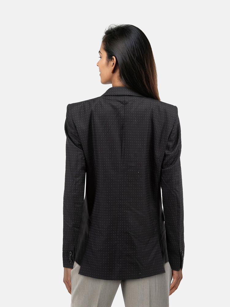 Alexander McQueen Black Wool Polka Dot Blazer