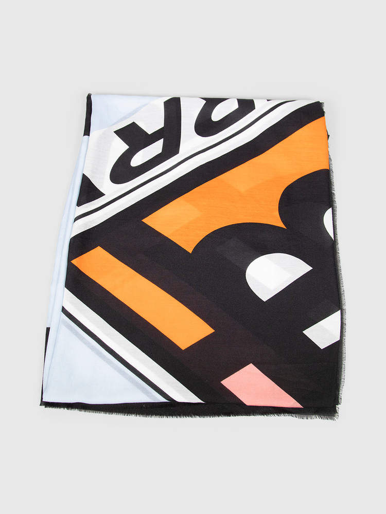 Burberry Logo Fringed Scarf
