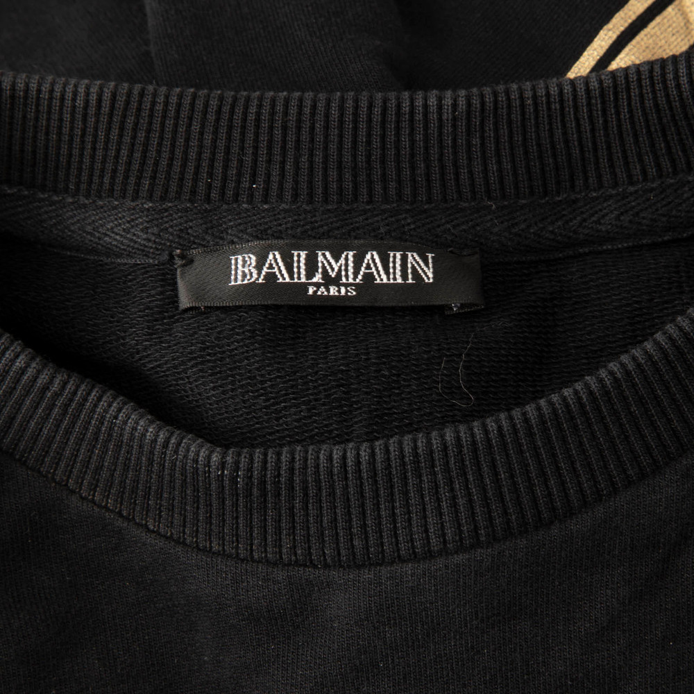Balmain Black Logo Print Sweatshirt