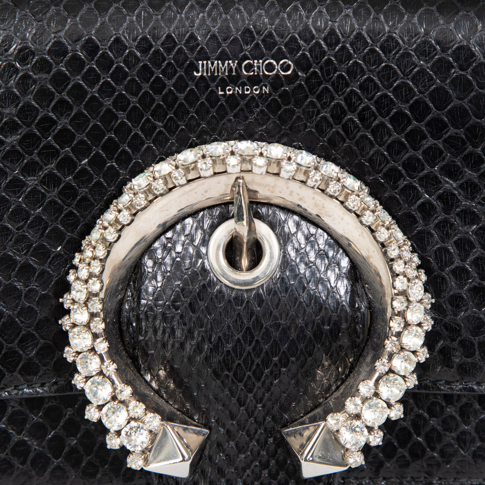 Jimmy Choo Black Python Madeline Crossbody Bag