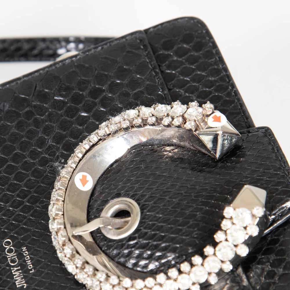 Jimmy Choo Black Python Madeline Crossbody Bag