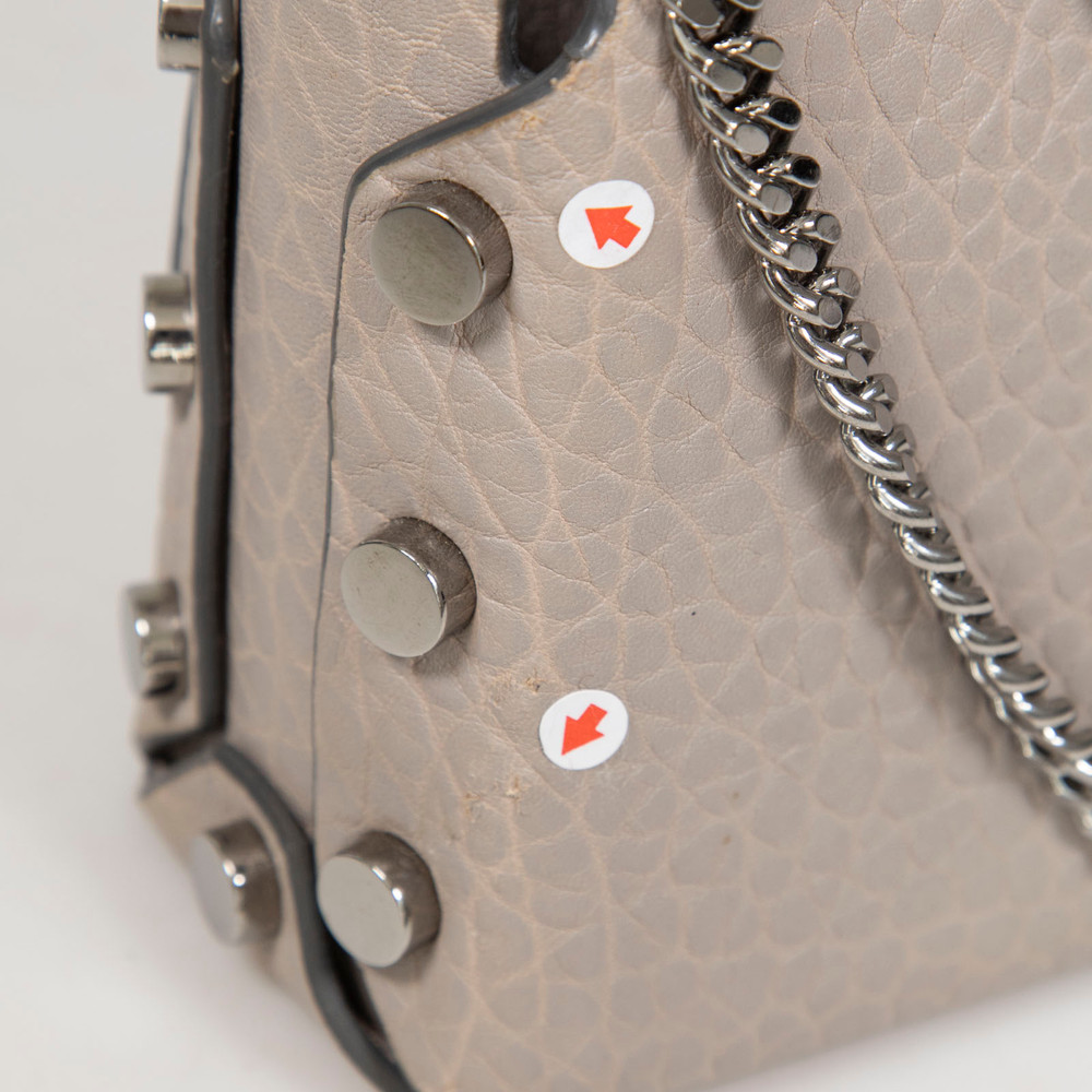 Jimmy Choo Grey Leather Lockett Studded Bag