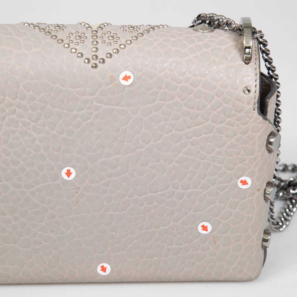 Jimmy Choo Grey Leather Lockett Studded Bag
