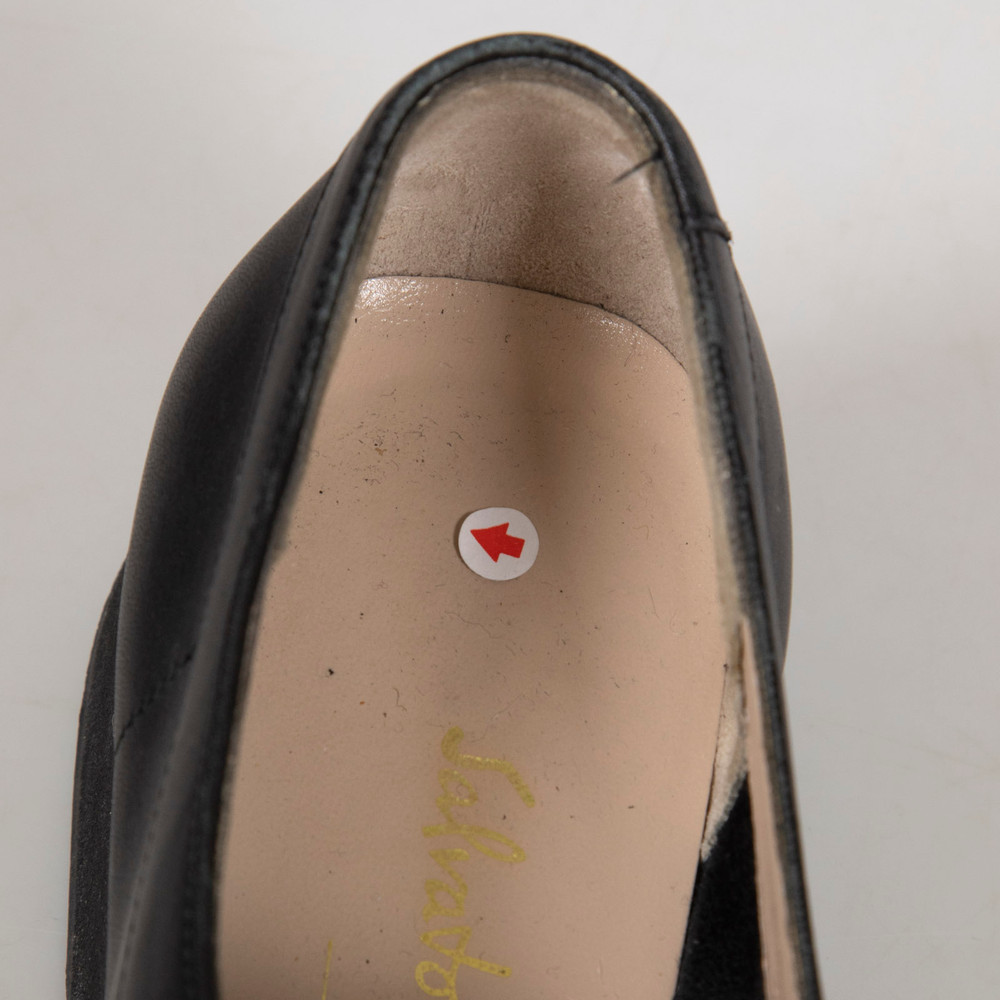 Salvatore Ferragamo Vintage Black Square Toe Loafers