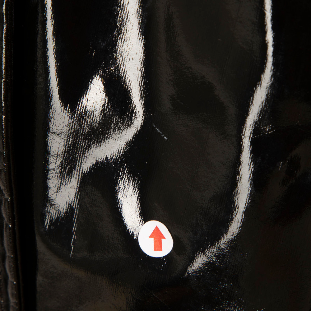 Moschino Black Glossy Belted Coat