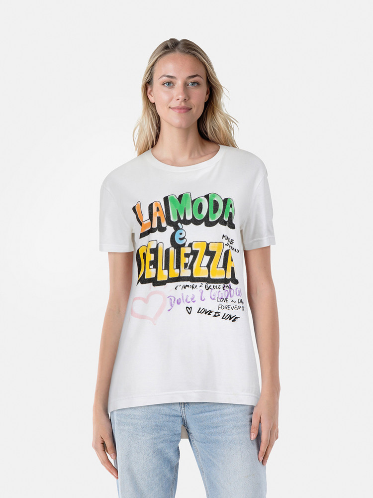 Dolce & Gabbana La Moda è Bellezza Print T-Shirt