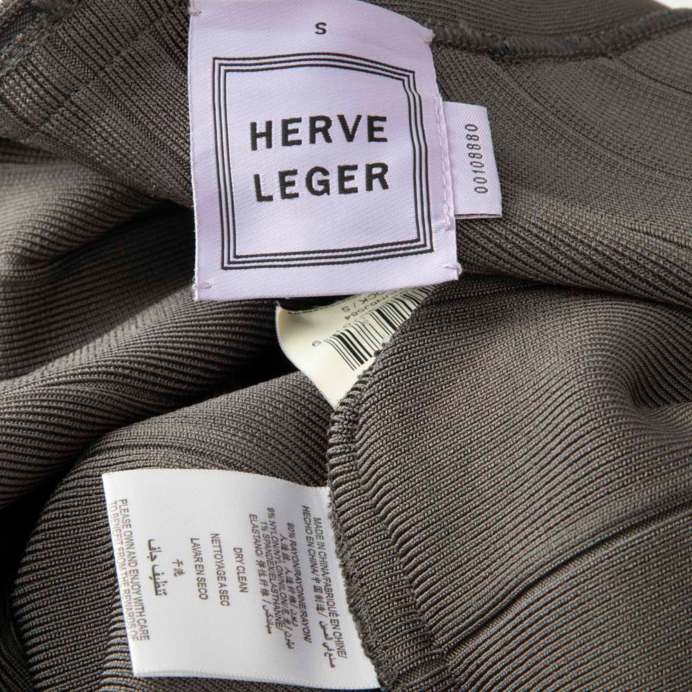 Herve Leger Grey Knee Length Bandage Dress