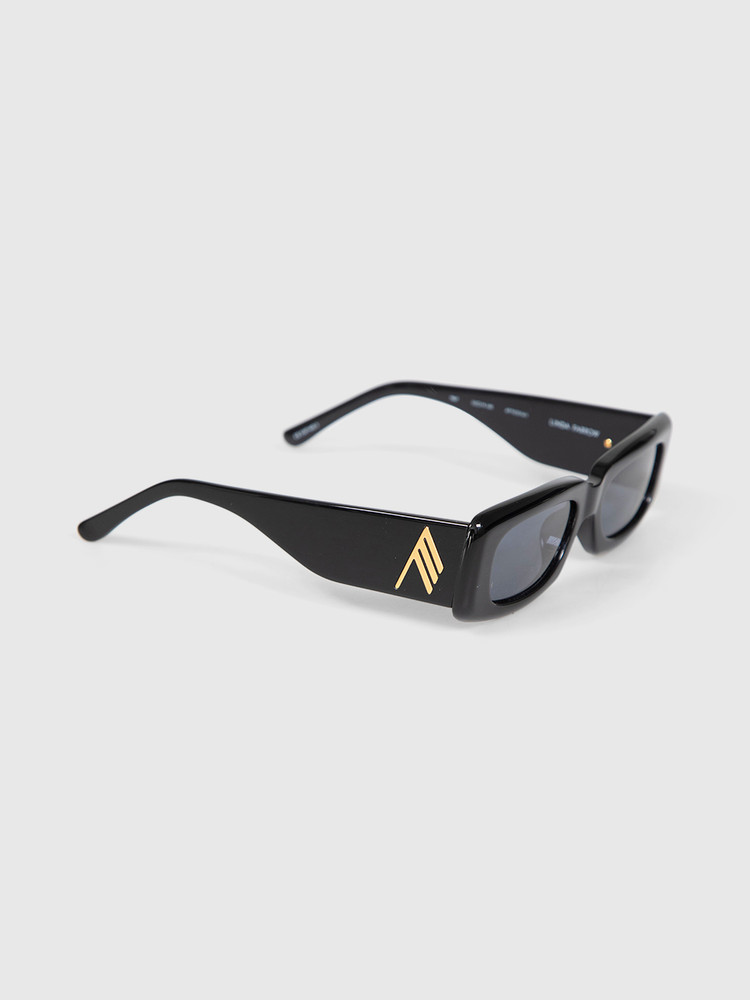 Linda Farrow Linda Farrow x The Attico Black Mini Marfa Rectangle Sunglasses