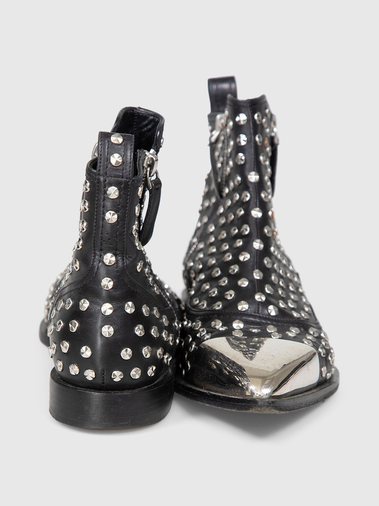 Alexander McQueen Black Studded Ankle Boots