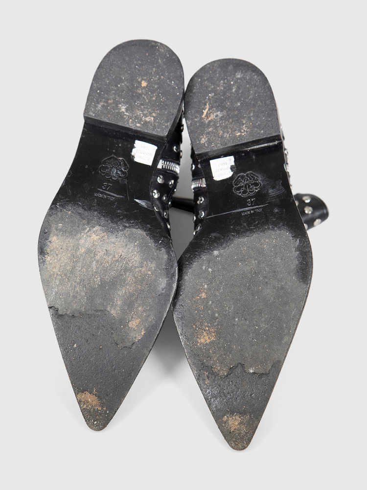 Alexander McQueen Black Studded Ankle Boots