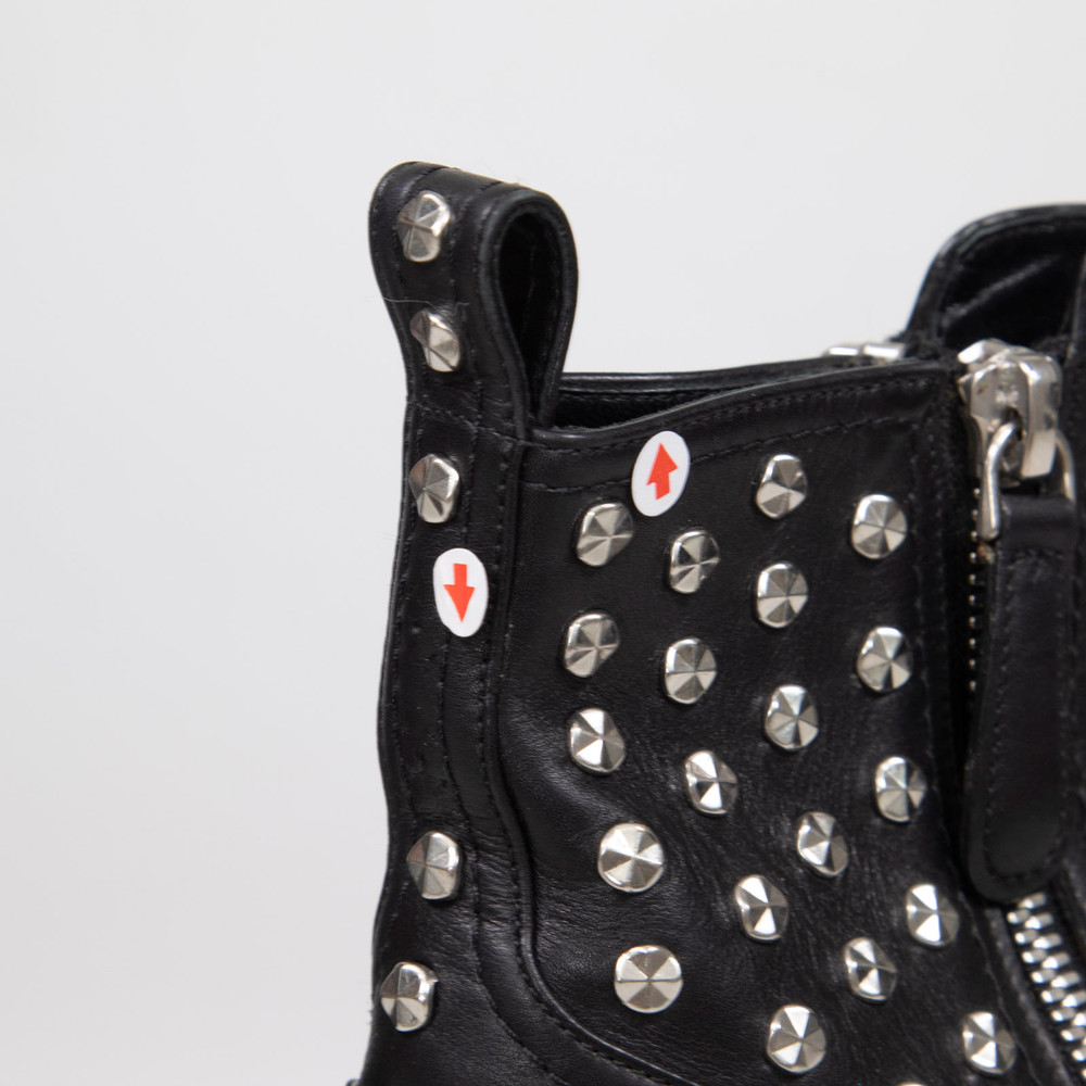 Alexander McQueen Black Studded Ankle Boots