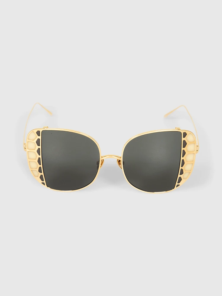 Linda Farrow 22K Gold Plated Amelia Sunglasses