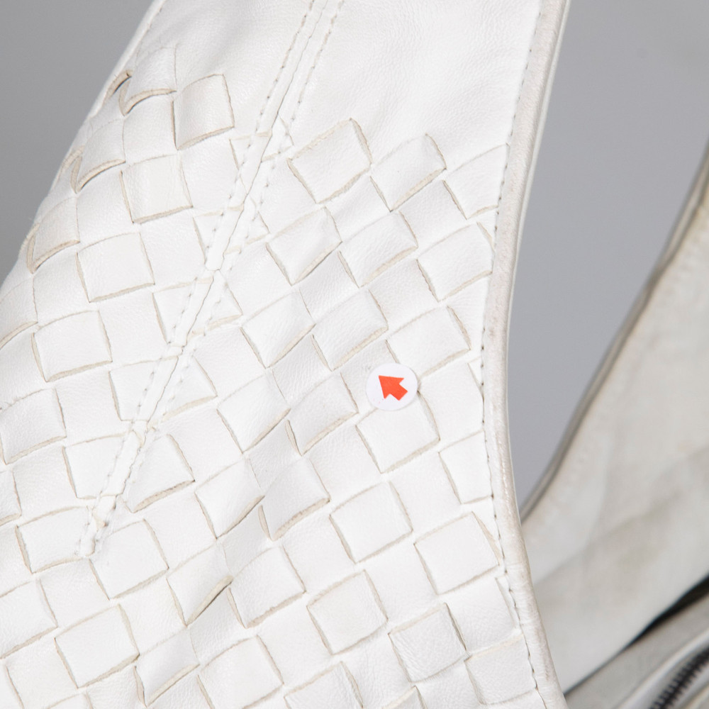 Bottega Veneta White Leather Intrecciato Hobo Bag