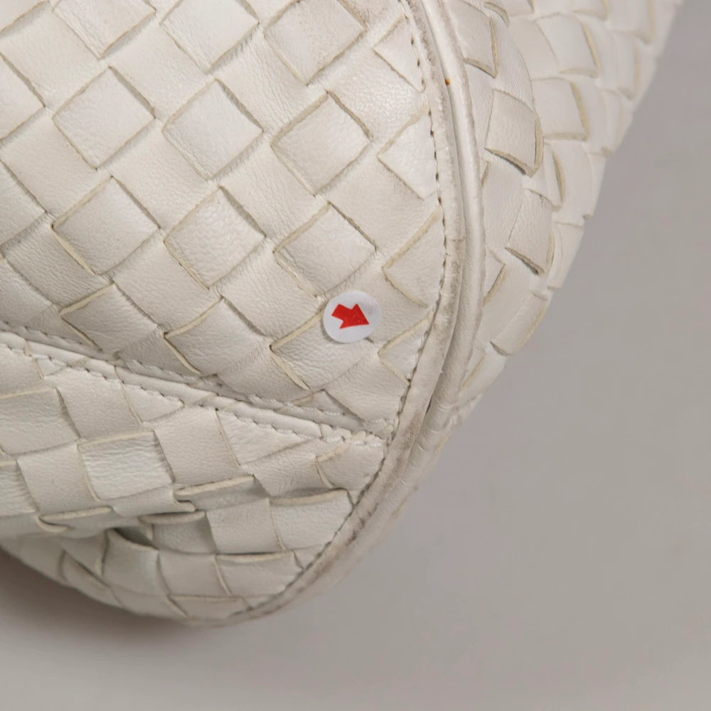 Bottega Veneta White Leather Intrecciato Hobo Bag