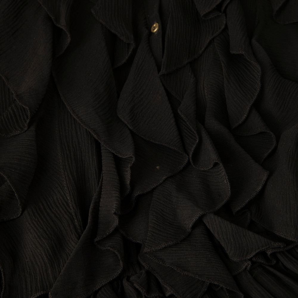 Ulla Johnson Black Silk Mini Ruffled Dress