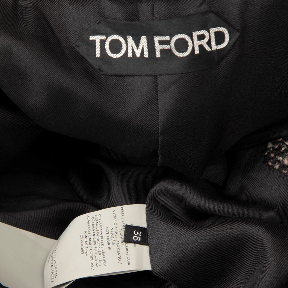 Tom Ford Fall 2016 Grey Wool Tweed Belted Blazer