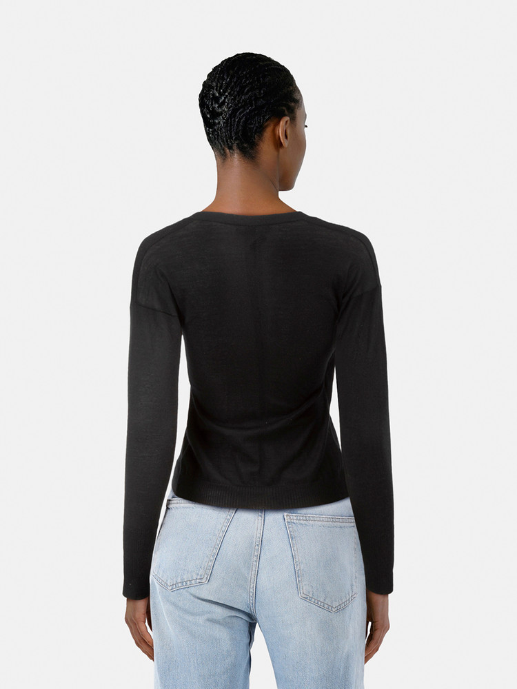 Tom Ford Black Wrap Long Sleeve Top