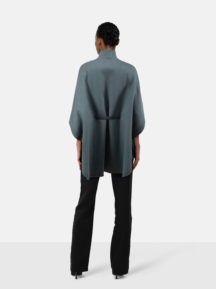 Loro Piana Blue Belted Cashmere Cape