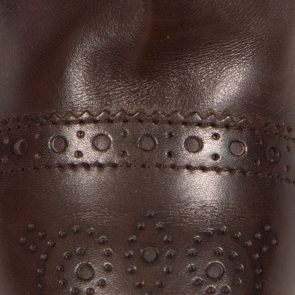 Tod's Brown Brogue Leather Ankle Boots