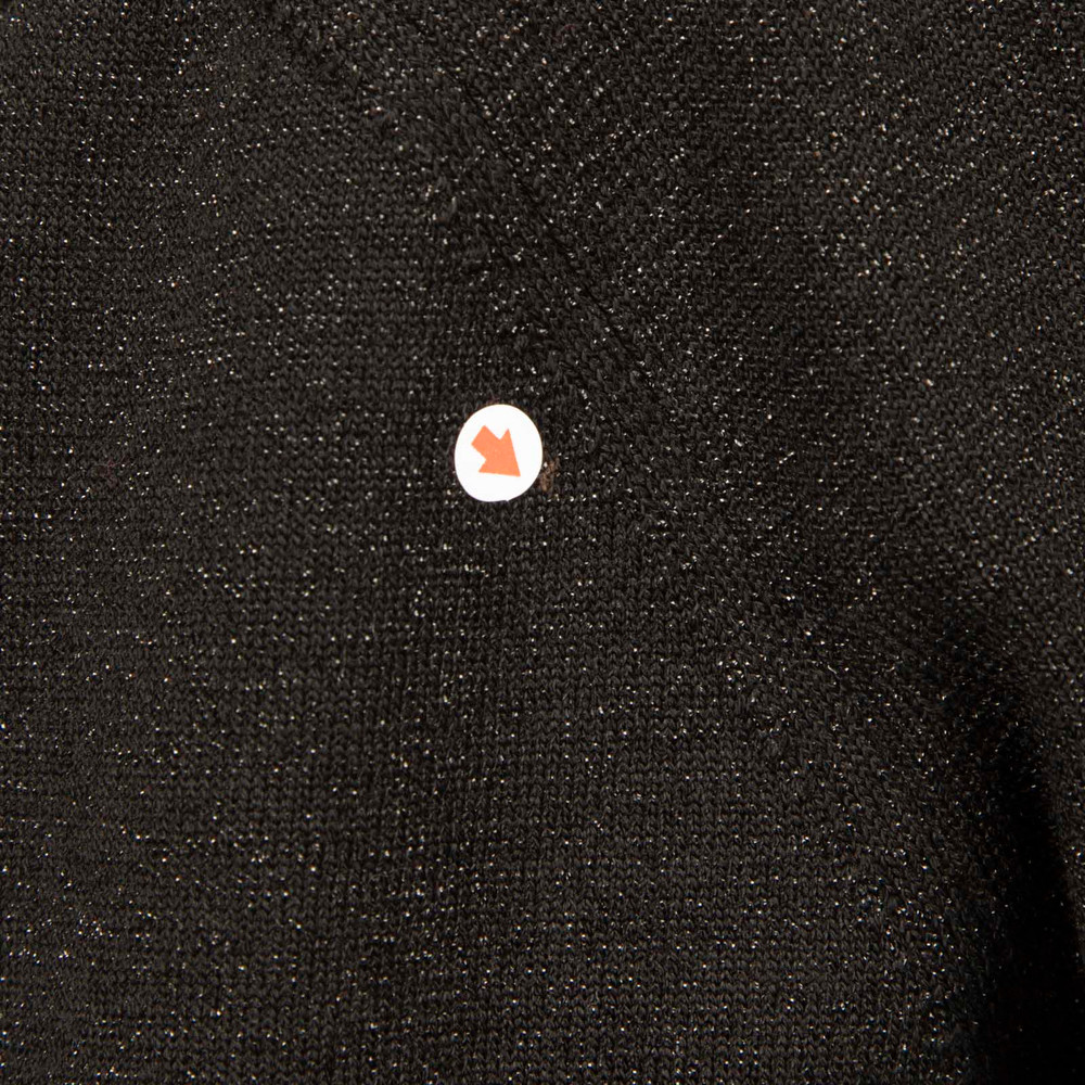 Prada Black Metallic V-Neck Cardigan