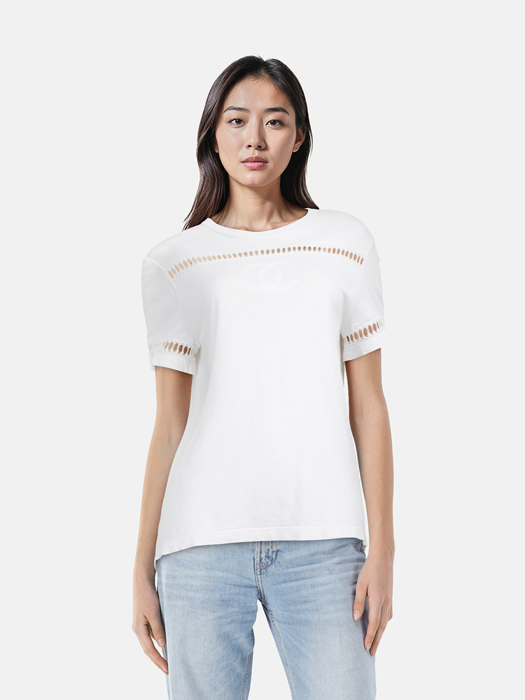 Chanel 2020 White CC Logo T-Shirt