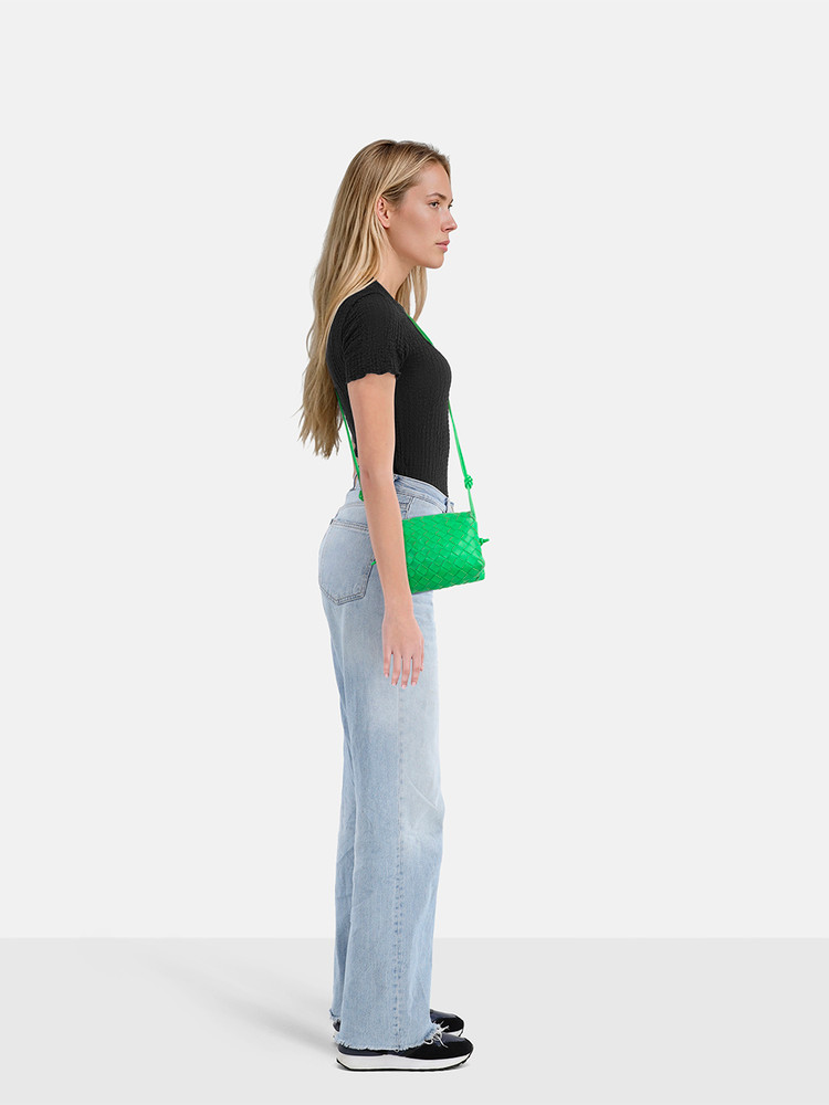 Bottega Veneta Green Intrecciato Leather Loop Bag