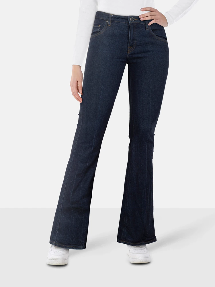 Victoria Beckham Navy Denim Flared Jeans