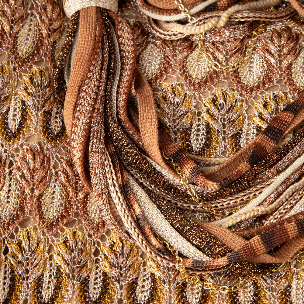 Missoni Brown Mini Knit Draped Dress
