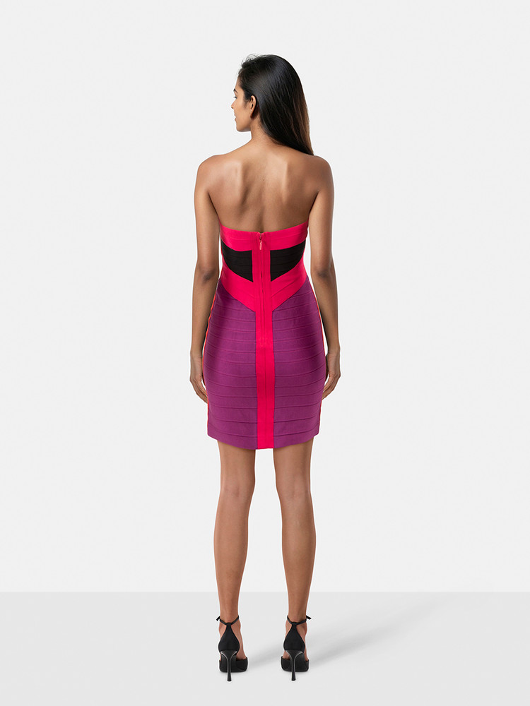 Herve Leger Simone Strapless Bandage Dress