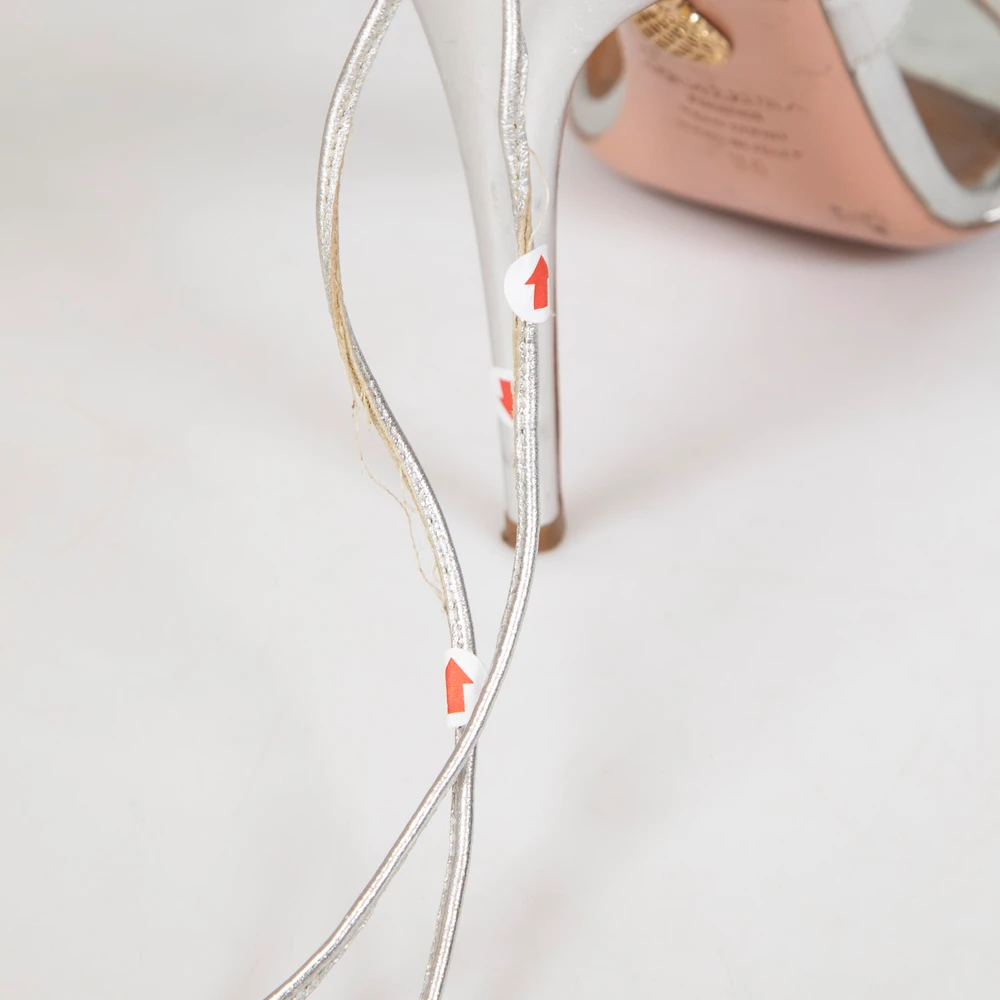 Aquazzura Silver Leather Heeled Sandals