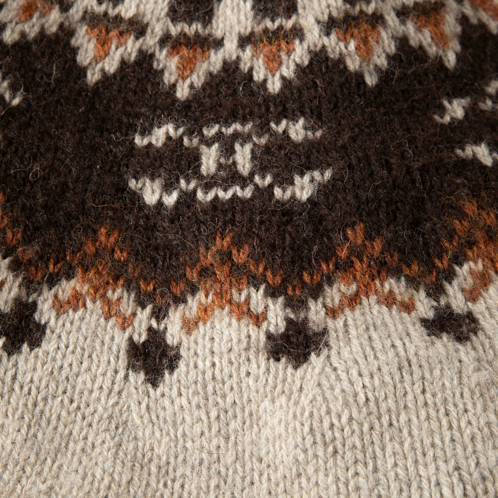 Céline Grey & Brown Fair Isle Wool Sweater