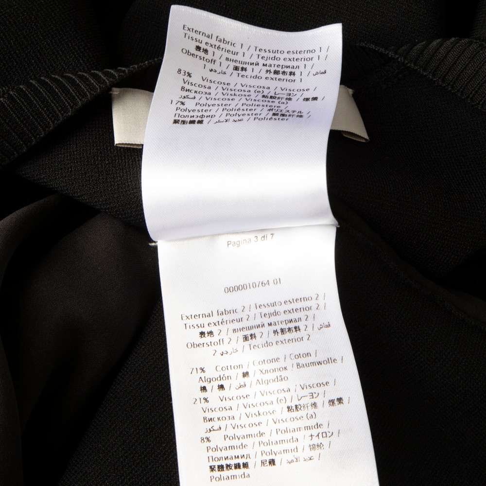 Valentino Garavani Black Sheer Lace Stripe Knit Dress