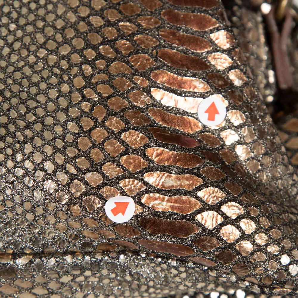 Zadig & Voltaire Bronze Snake Embossed Rock Bag