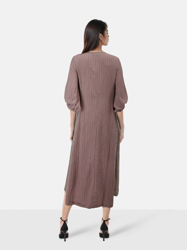 Stine Goya Pink & Black Patchwork Jersey Dress