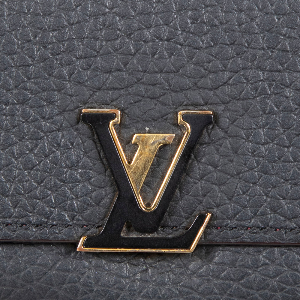 Louis Vuitton Black Leather Capucines Compact Wallet